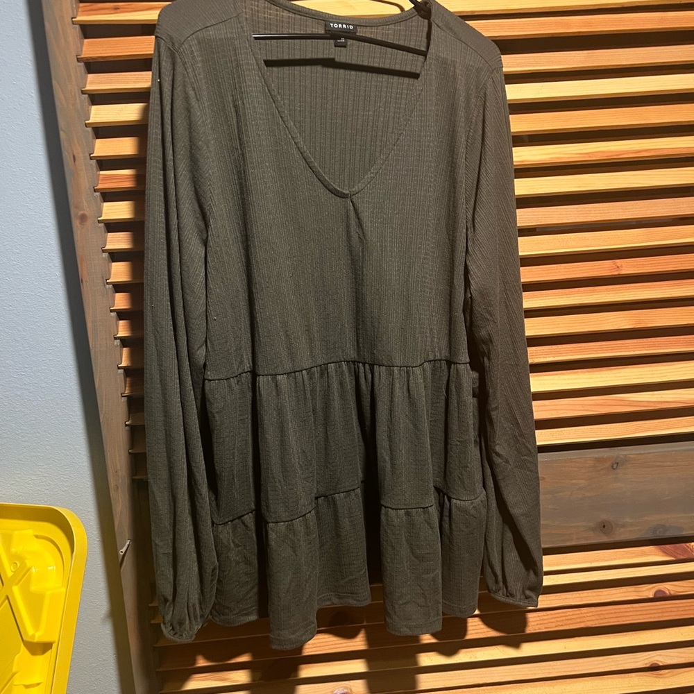 Torrid Olive Ribbed Top